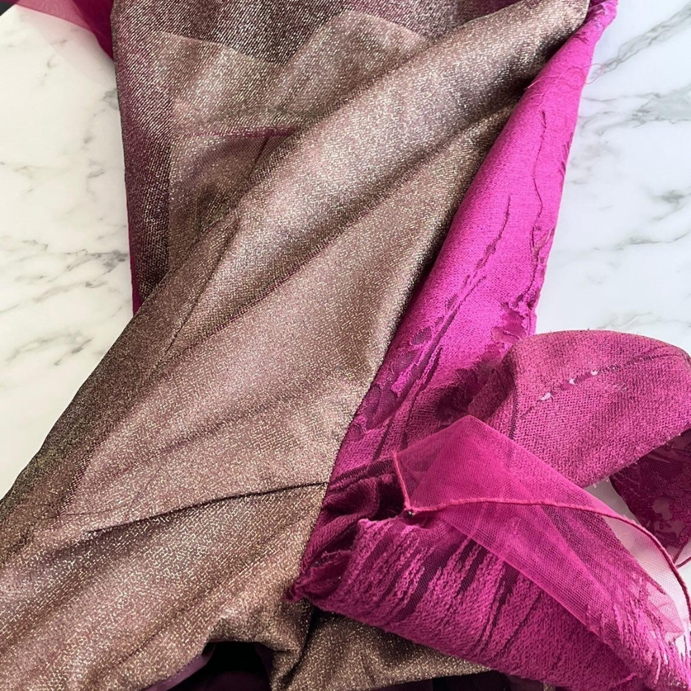 Off shoulder Pink fuschia dress